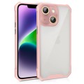 For iPhone 14 Plus Shockproof Acrylic Phone Case with Lens Glass Film(Pink)