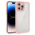 For iPhone 14 Pro Shockproof Acrylic Phone Case with Lens Glass Film(Pink)