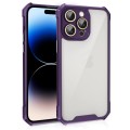 For iPhone 14 Pro Shockproof Acrylic Phone Case with Lens Glass Film(Purple)