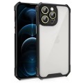 For iPhone 12 Pro Max Shockproof Acrylic Phone Case with Lens Glass Film(Black)