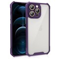For iPhone 12 Pro Max Shockproof Acrylic Phone Case with Lens Glass Film(Purple)