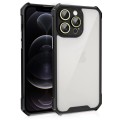 For iPhone 12 Pro Shockproof Acrylic Phone Case with Lens Glass Film(Black)