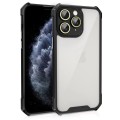 For iPhone 11 Pro Max Shockproof Acrylic Phone Case with Lens Glass Film(Black)