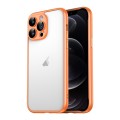 For iPhone 12 Pro Macaron PC Phone Pure Border Frame with Lens Glass Film(Orange)