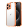 For iPhone 15 Pro Max Macaron PC Phone Pure Border Frame with Lens Glass Film(Orange)