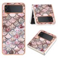 For Samsung Galaxy Z Flip3 5G Electroplating IMD TPU Phone Case(Pink Scales)