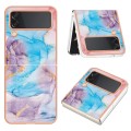For Samsung Galaxy Z Flip3 5G Electroplating IMD TPU Phone Case(Blue Marble)