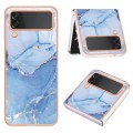 For Samsung Galaxy Z Flip3 5G Electroplating Marble Dual-side IMD Phone Case(Blue 018)