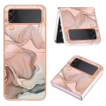 For Samsung Galaxy Z Flip3 5G Electroplating Marble Dual-side IMD Phone Case(Rose Gold 015)
