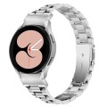 For Samsung Galaxy Watch 6 Quick Release Button Slim Three-bead Stainless Steel Watch Band(Silver)