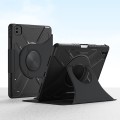 For iPad 10.2 2021 / 2020 X-Shaped Rotation Smart Leather Tablet Case(Black)