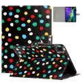 For iPad 10th Gen 10.9 2022 Dot Pattern Leather Smart Tablet Case(Black Colorful)