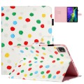 For iPad 10th Gen 10.9 2022 Dot Pattern Leather Smart Tablet Case(White Colorful Dot)