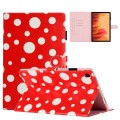 For Samsung Galaxy Tab A7 10.4 2020 T500 Dot Pattern Leather Smart Tablet Case(Red White)