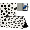For Samsung Galaxy Tab A8 10.5 2021 X200 Dot Pattern Leather Smart Tablet Case(White Black)