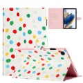 For Samsung Galaxy Tab A8 10.5 2021 X200 Dot Pattern Leather Smart Tablet Case(White Colorful Dot)