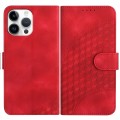 For iPhone 13 Pro Max YX0060 Elephant Head Embossed Phone Leather Case with Lanyard(Red)