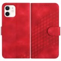 For iPhone 11 YX0060 Elephant Head Embossed Phone Leather Case with Lanyard(Red)