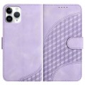 For iPhone 11 Pro YX0060 Elephant Head Embossed Phone Leather Case with Lanyard(Light Purple)