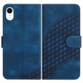For iPhone XR YX0060 Elephant Head Embossed Phone Leather Case with Lanyard(Royal Blue)