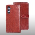 For Samsung Galaxy S23 FE 5G idewei Crocodile Texture Leather Phone Case(Red)