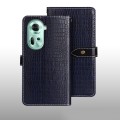 For OPPO Reno11 5G Global idewei Crocodile Texture Leather Phone Case(Dark Blue)