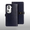 For OPPO Reno11 Pro 5G Global idewei Crocodile Texture Leather Phone Case(Dark Blue)