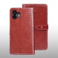 For Nothing Phone 2 idewei Crocodile Texture Leather Phone Case(Red)