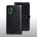 For Nokia XR21 idewei Crocodile Texture Leather Phone Case(Black)