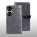 For Asus Zenfone 10 idewei Crocodile Texture Leather Phone Case(Grey)
