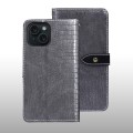 For iPhone 15 Pro idewei Crocodile Texture Leather Phone Case(Grey)