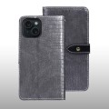 For iPhone 15 Pro Max idewei Crocodile Texture Leather Phone Case(Grey)