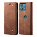 For Motorola Edge 40 Neo Denim Texture Flip Leather Phone Case(Brown)