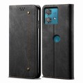 For Motorola Edge 40 Neo Denim Texture Flip Leather Phone Case(Black)