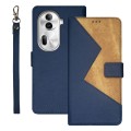 For OPPO Reno11 Pro 5G Global idewei Two-color Splicing Leather Phone Case(Blue)
