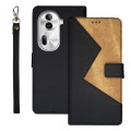 For OPPO Reno11 Pro 5G Global idewei Two-color Splicing Leather Phone Case(Black)
