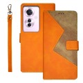 For OPPO Reno11 F idewei Two-color Splicing Leather Phone Case(Orange)
