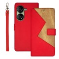 For Asus Zenfone 10 idewei Two-color Splicing Leather Phone Case(Red)