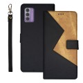 For Nokia G42 5G idewei Two-color Splicing Leather Phone Case(Black)