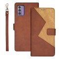 For Nokia G42 5G idewei Two-color Splicing Leather Phone Case(Brown)