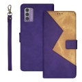 For Nokia G42 5G idewei Two-color Splicing Leather Phone Case(Purple)