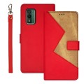 For Nokia XR21 idewei Two-color Splicing Leather Phone Case(Red)