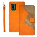 For Nokia XR21 idewei Two-color Splicing Leather Phone Case(Orange)