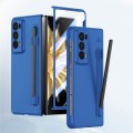 For Honor Magic V2 Integrated Skin Feel PC Phone Case with Pen / Pen Box(Blue)