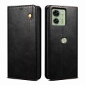 For Motorola Edge 40 Oil Wax Crazy Horse Texture Leather Phone Case(Black)