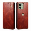 For Motorola Edge 40 Oil Wax Crazy Horse Texture Leather Phone Case(Brown)