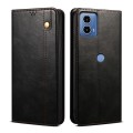 For Motorola Moto G24 Power Oil Wax Crazy Horse Texture Leather Phone Case(Black)