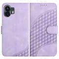 For Nothing Phone 2 YX0060 Elephant Head Embossed Phone Leather Case with Lanyard(Light Purple)