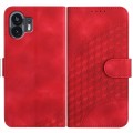 For Nothing Phone 2 YX0060 Elephant Head Embossed Phone Leather Case with Lanyard(Red)