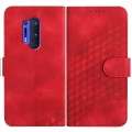 For OnePlus 8 Pro YX0060 Elephant Head Embossed Phone Leather Case with Lanyard(Red)